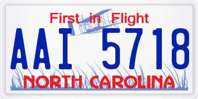 NC license plate AAI5718