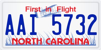 NC license plate AAI5732