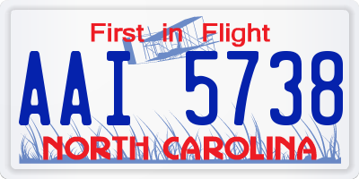 NC license plate AAI5738