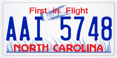 NC license plate AAI5748