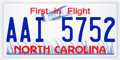 NC license plate AAI5752