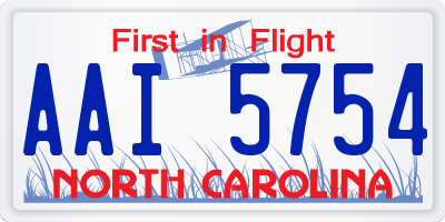 NC license plate AAI5754