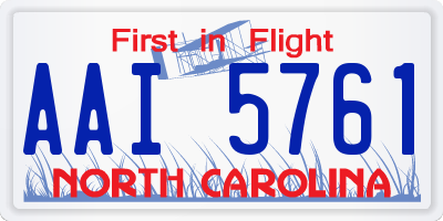 NC license plate AAI5761