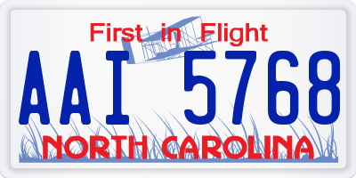 NC license plate AAI5768