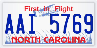 NC license plate AAI5769