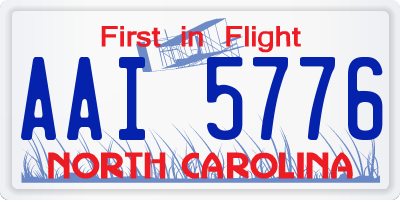 NC license plate AAI5776