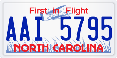 NC license plate AAI5795