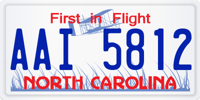 NC license plate AAI5812