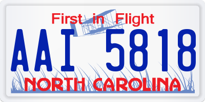 NC license plate AAI5818