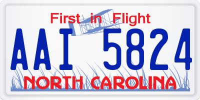 NC license plate AAI5824