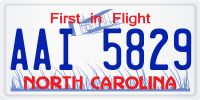 NC license plate AAI5829