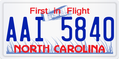 NC license plate AAI5840