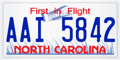NC license plate AAI5842