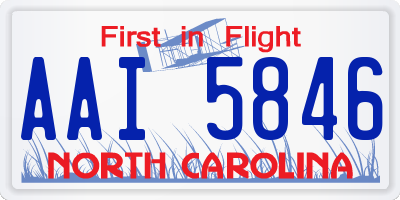 NC license plate AAI5846