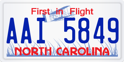 NC license plate AAI5849