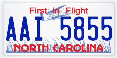 NC license plate AAI5855