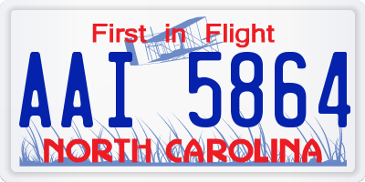 NC license plate AAI5864