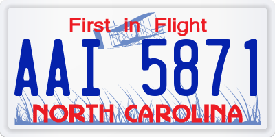 NC license plate AAI5871