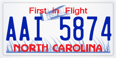 NC license plate AAI5874