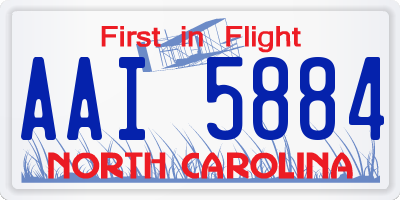NC license plate AAI5884