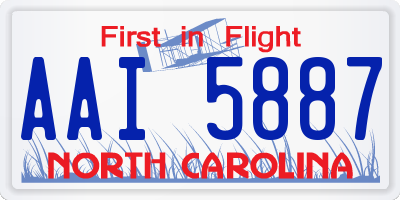 NC license plate AAI5887