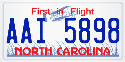 NC license plate AAI5898