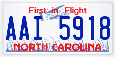 NC license plate AAI5918