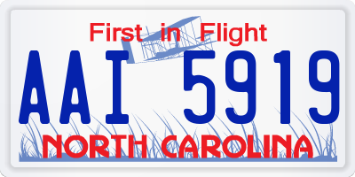 NC license plate AAI5919
