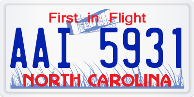NC license plate AAI5931