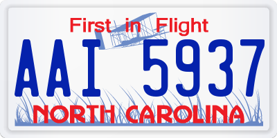 NC license plate AAI5937