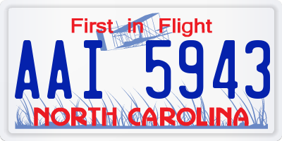 NC license plate AAI5943