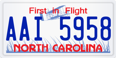 NC license plate AAI5958