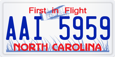 NC license plate AAI5959