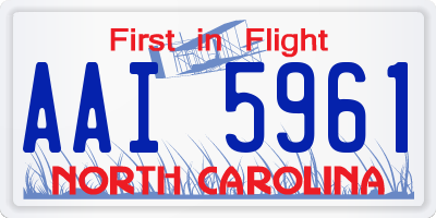 NC license plate AAI5961