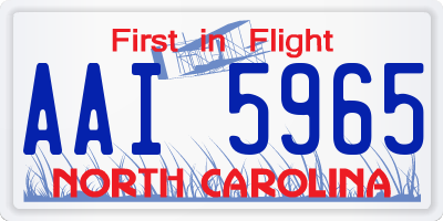 NC license plate AAI5965
