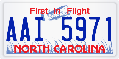NC license plate AAI5971