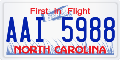 NC license plate AAI5988