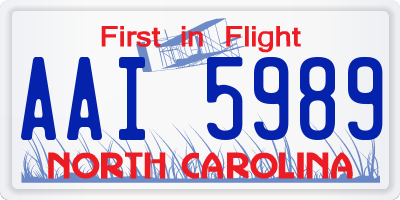 NC license plate AAI5989