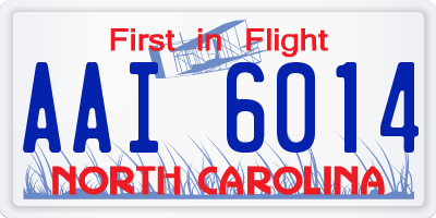 NC license plate AAI6014