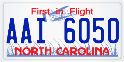 NC license plate AAI6050
