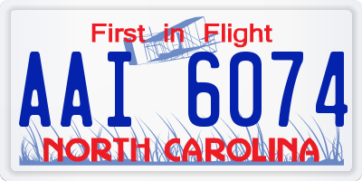 NC license plate AAI6074