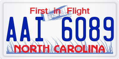 NC license plate AAI6089