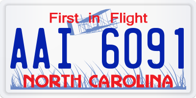 NC license plate AAI6091