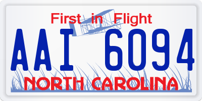 NC license plate AAI6094