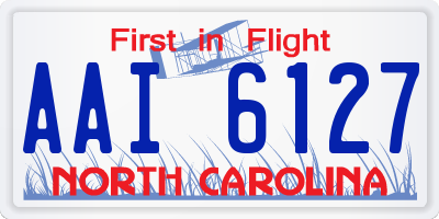 NC license plate AAI6127