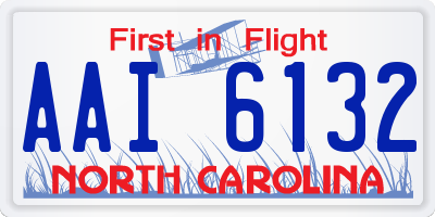 NC license plate AAI6132