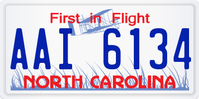 NC license plate AAI6134