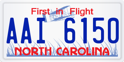 NC license plate AAI6150