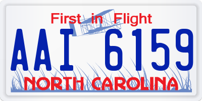 NC license plate AAI6159
