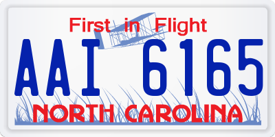 NC license plate AAI6165